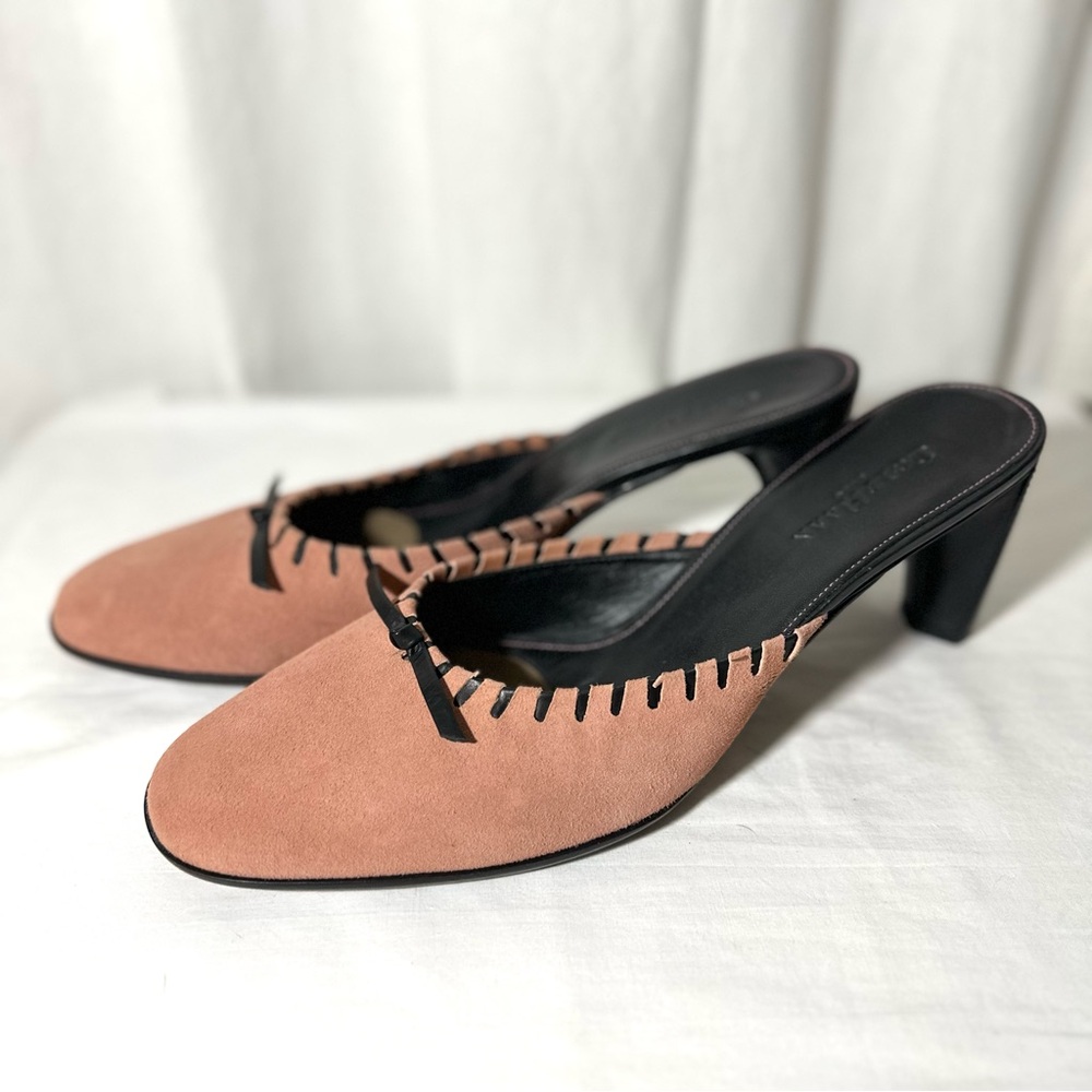 Cole Haan Slip On Suede and Leather Mules